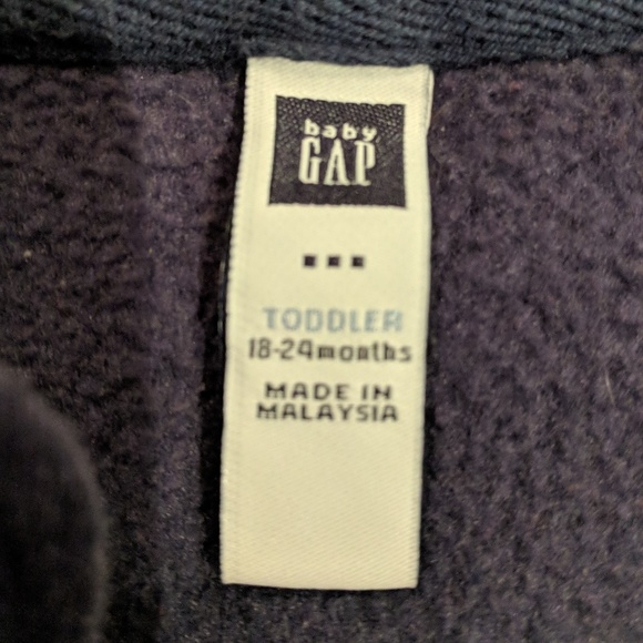 Baby GAP fleece full zip toddler vest 18-24 Mos - Picture 4 of 5